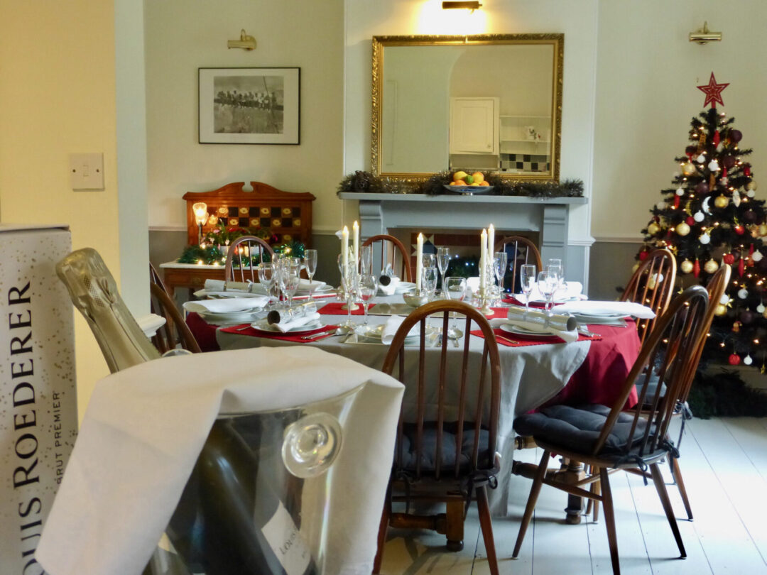 The Dining Room at North Cottage Cromer decorated for Christmas