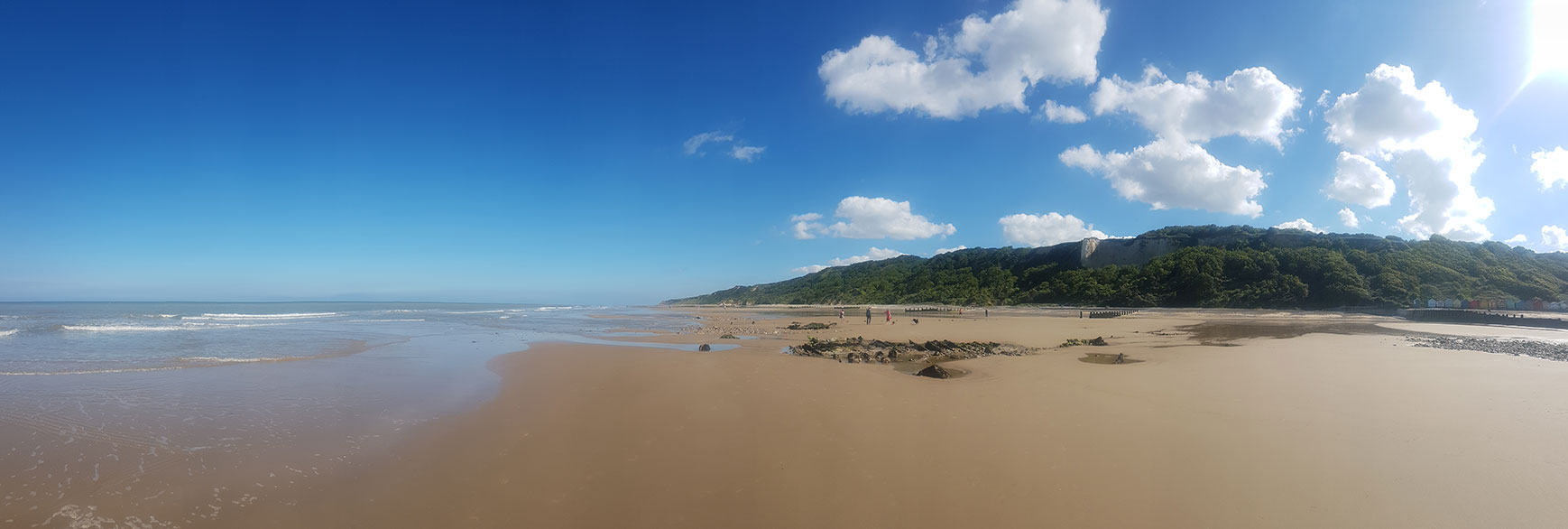 panoramic shot – Cromer beach at low tide