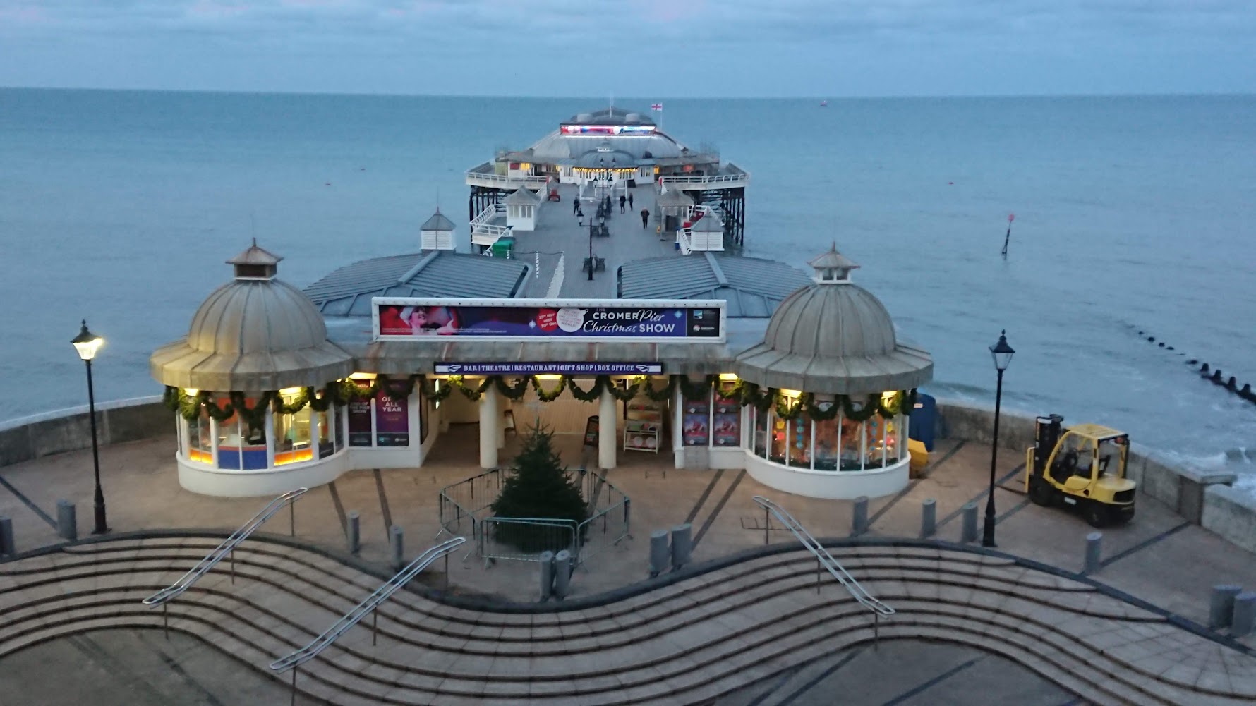 Cromer Pier advertising the end of the Pier Christmas Show in 2021