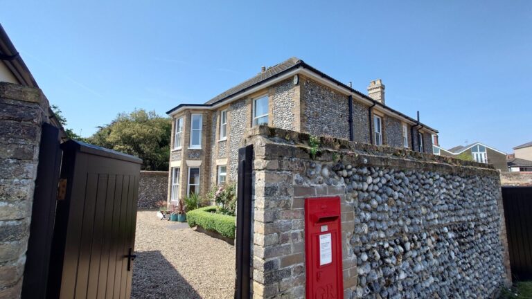 North Cottage Cromer - exterior as glimpsed from North Lodge Park.