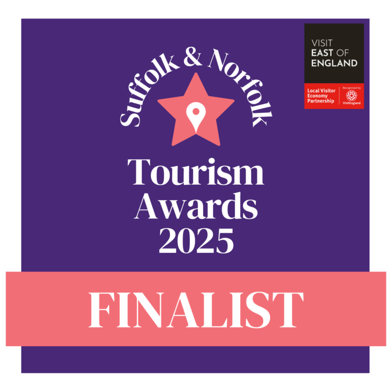 Finalist badge, Visit Suffolk and Norfolk Tourism Awards 2025