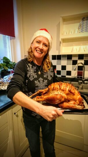 Host Andrea is an AGA veteran who knows why an AGA roast turkey is superior.