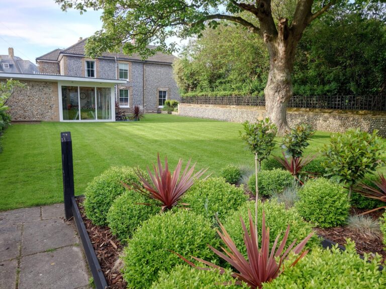 View of North Cottage Cromer - luxury holiday cottage - from the large gardens