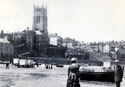 Bathing machines on Cromer beach 1880s and 1890s